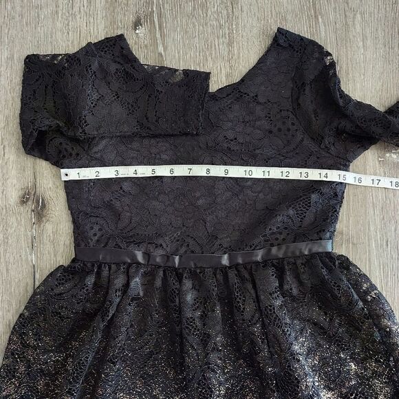 BLUSH by US ANGELS CECILIA FOIL LACE GIRLS DRESS - Picture 7 of 10